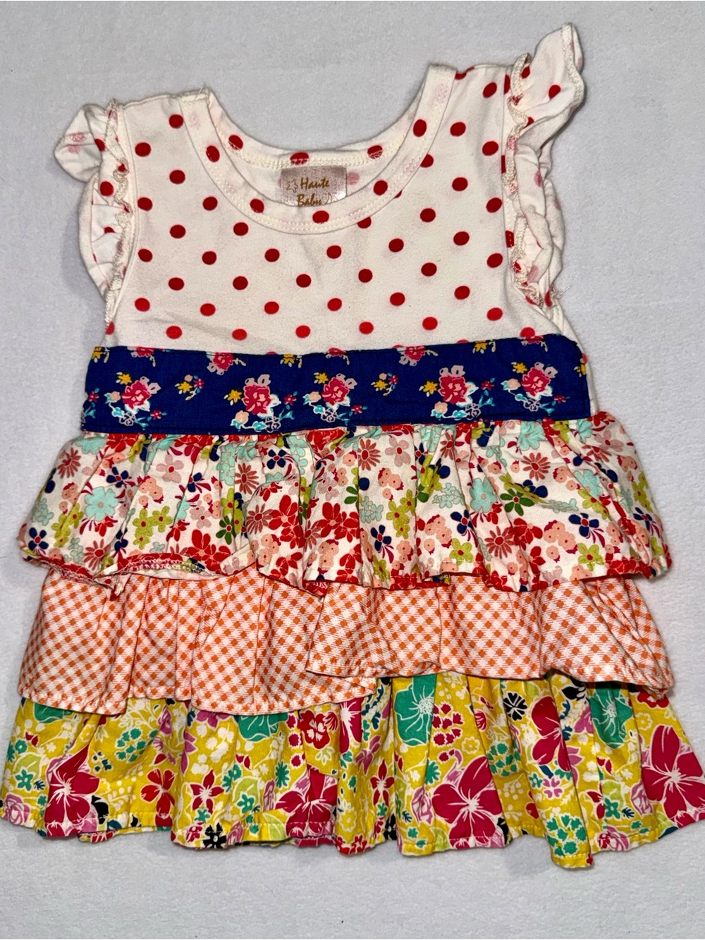 Haute Baby Girls' Multi-Color Tiered Ruffle Dress - Red & Floral